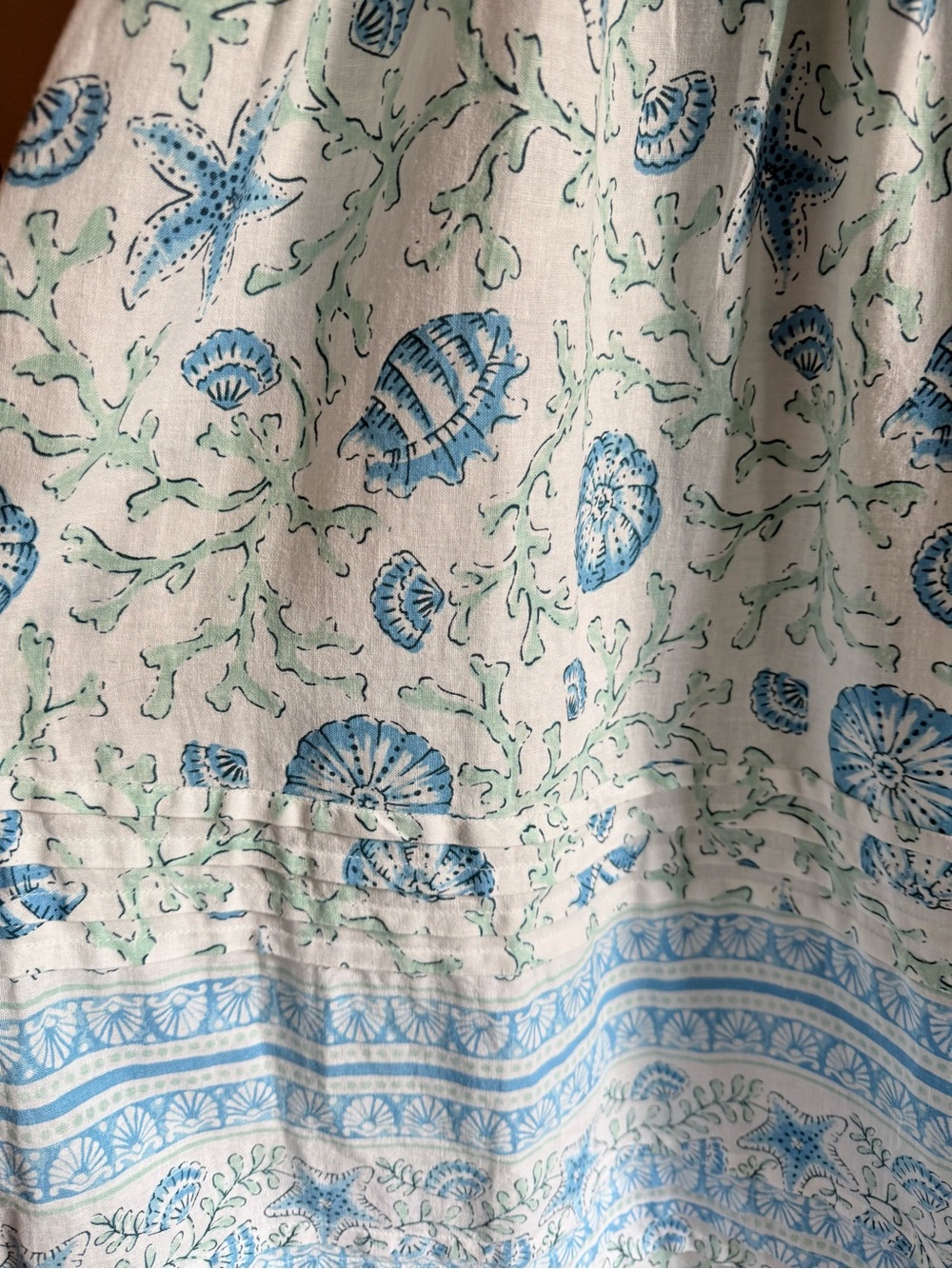 Laura Ashley Light Blue and Green Seashell Print Maxi Dress - Picture 4 of 6